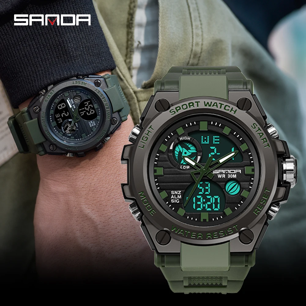 SANDA 2019 New G Style Sports Men's Watch Military Quartz Watch Men's Waterproof S Vibrating Digital Clock Relogio Masculino
SANDA 2019 New G Style Sports Men's Watch Military Quartz Watch Men's Waterproof S Vibrating Digital Clock Relogio Masculino