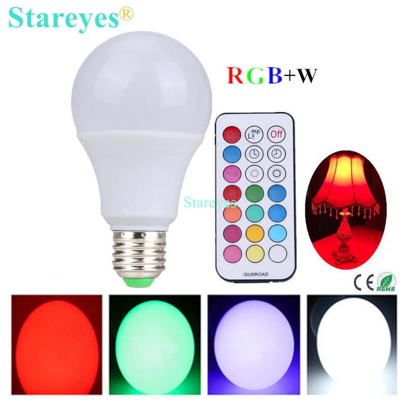 1 шт. Светодиодная лампа E27 10 Вт RGBW с регулировкой яркости|e27 10w|led bulb dimmablergbw led |