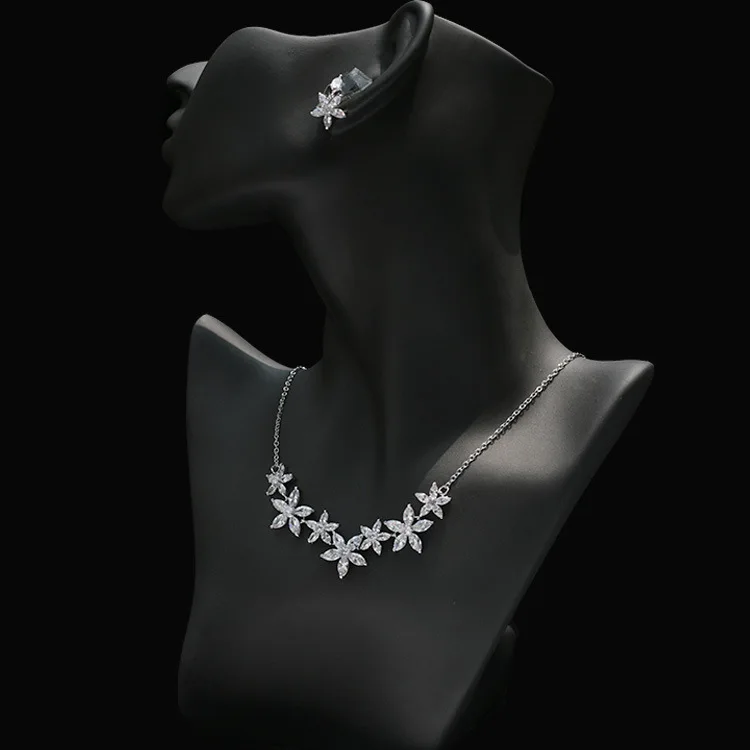 SLBRIDAL Prong Setting Copper Alloy Wedding Full Cubic Zirconia Jewelry Set Bridal CZ Necklace Earring Set Party Women Jewelry
SLBRIDAL Prong Setting Copper Alloy Wedding Full Cubic Zirconia Jewelry Set Bridal CZ Necklace Earring Set Party Women Jewelry