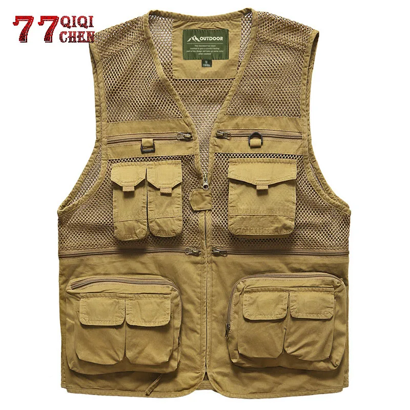 QIQICHEN Mens Vests Sleeveless Jacket Cotton Casual Multi Pocket Vest Men Plus Size M-3XL Travel Journalist Waistcoat Coats
QIQICHEN Mens Vests Sleeveless Jacket Cotton Casual Multi Pocket Vest Men Plus Size M-3XL Travel Journalist Waistcoat Coats