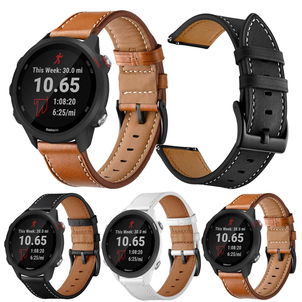 Ремешок из натуральной кожи для смарт часов Garmin Forerunner 245 /245 м|Смарт-аксессуары| |