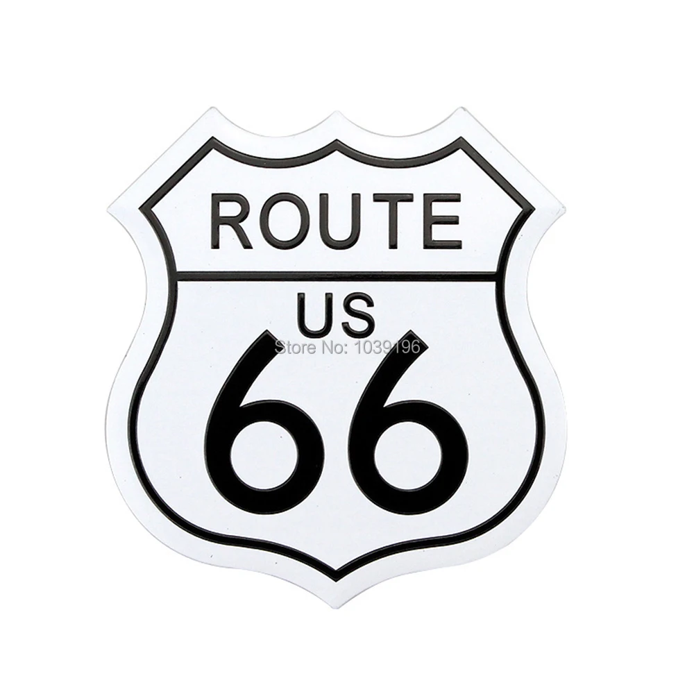 Знак для кузова автомобиля US Route 66 Expressway 3D металлический хромированный