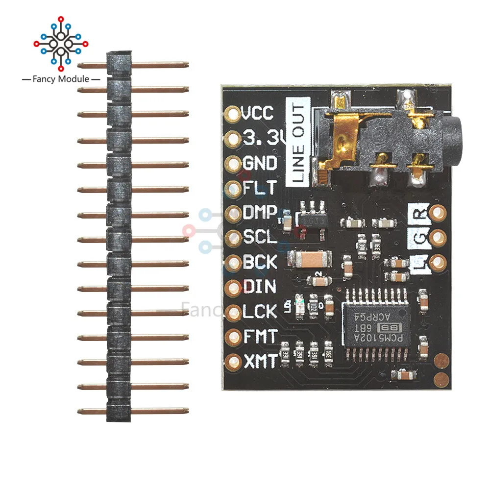 Звуковая карта для Raspberry Pi pHAT I2S интерфейс PCM5102 модуль DAC 24 разрядная аудиоплата с