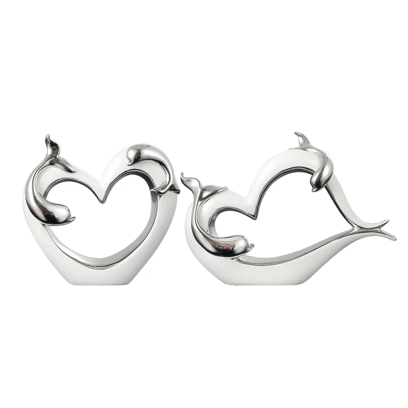 Ceramic Dolphin Heart-shaped Figurines high quality Creative tabletop Miniatures crafts Home Wedding Decoration best gift
Ceramic Dolphin Heart-shaped Figurines high quality Creative tabletop Miniatures crafts Home Wedding Decoration best gift