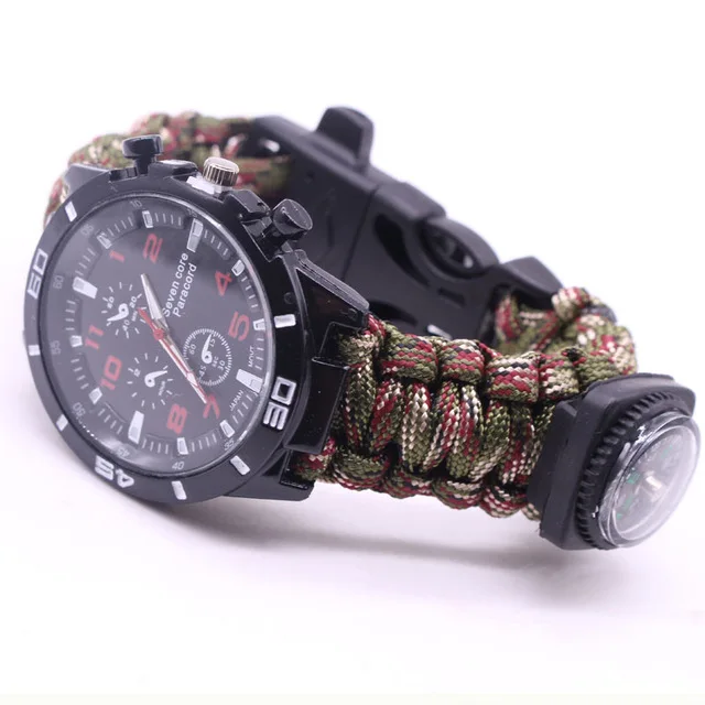 EDC Multi Tools Tactical Camouflage Outdoor survival watch bracelet compass Rescue Rope paracord Camping equipment
EDC Multi Tools Tactical Camouflage Outdoor survival watch bracelet compass Rescue Rope paracord Camping equipment