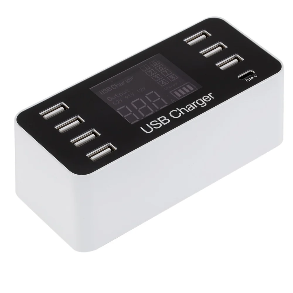 Универсальный для помещения 7 Порты и разъёмы USB + 1 Тип C 5V 8A гнездо Зарядное устройство с Напряжение ток ЖК-дисплей Дисплей для мобильных тел...
Универсальный для помещения 7 Порты и разъёмы USB + 1 Тип C 5V 8A гнездо Зарядное устройство с Напряжение ток ЖК-дисплей Дисплей для мобильных тел...