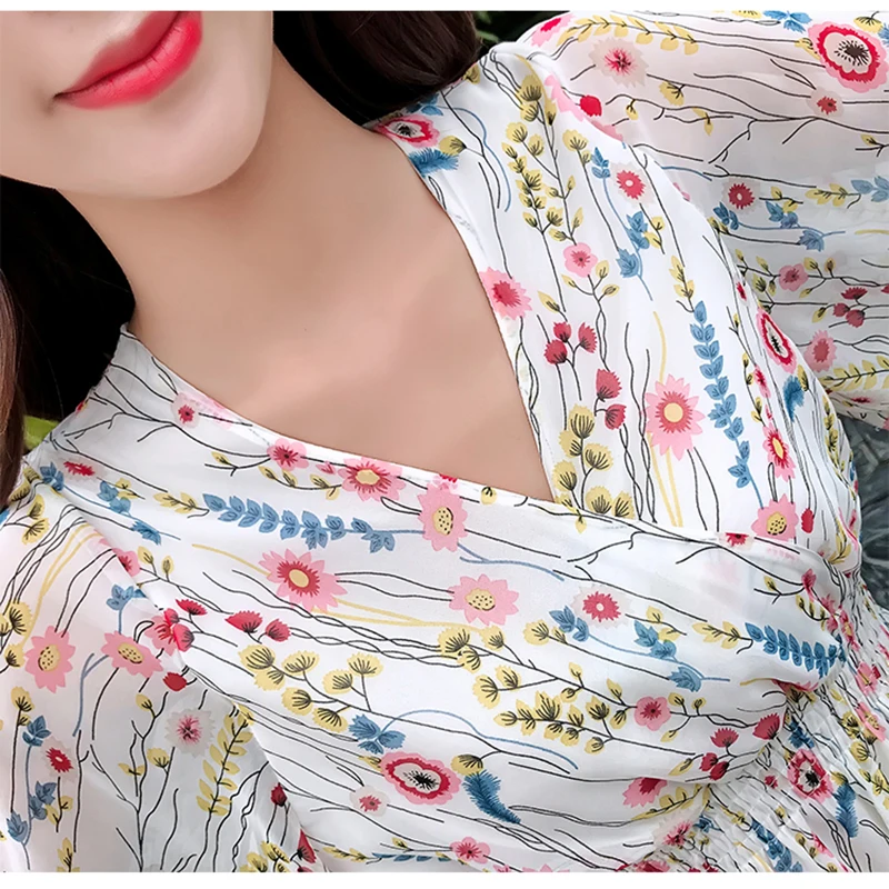 Summer Chiffon V-neck Dress Bohemian Cute Floral Short Sleeve Midi Dress 2019 Casual High Waist Sexy Club Party Dress Vestidos
Summer Chiffon V-neck Dress Bohemian Cute Floral Short Sleeve Midi Dress 2019 Casual High Waist Sexy Club Party Dress Vestidos