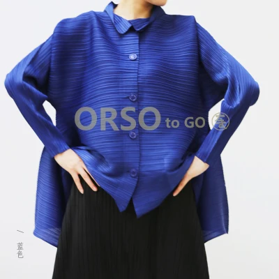 HOT SELLING Miyake fashion fold single-breasted pure color long sleeve stand collar loose coat IN STOCK
HOT SELLING Miyake fashion fold single-breasted pure color long sleeve stand collar loose coat IN STOCK