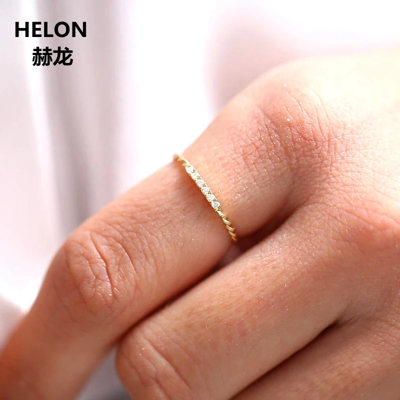 

Solid 14k Yellow Gold SI/H Natural Diamonds Engagement Wedding Ring for Women Twisted Diamond Wedding Band