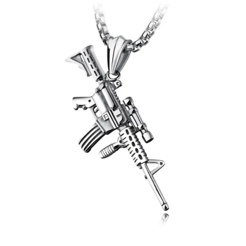 GUN Shape Pendant Necklace Men Hip Hop Jewelry Gold Color Army Style Male 60cm Chain Men Necklaces Gothic Erkek Kolye CX30
GUN Shape Pendant Necklace Men Hip Hop Jewelry Gold Color Army Style Male 60cm Chain Men Necklaces Gothic Erkek Kolye CX30