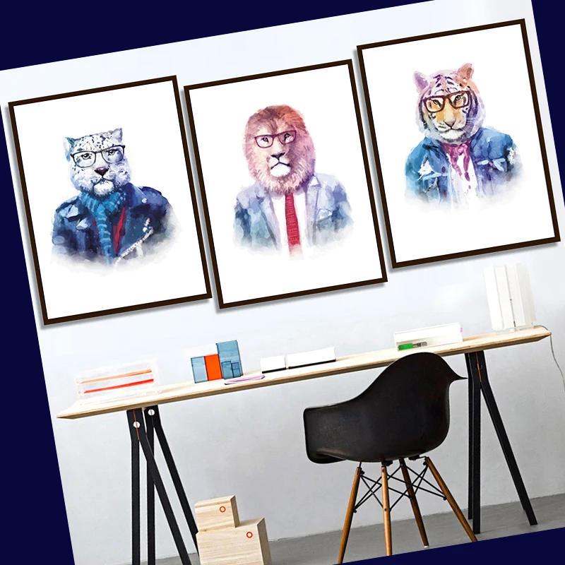 Wall Art Lion Tiger Deer With Glasses Domineering Dress Design Posters Canvas Painting Cafe Home Decor On Canvas Print Artworks
Wall Art Lion Tiger Deer With Glasses Domineering Dress Design Posters Canvas Painting Cafe Home Decor On Canvas Print Artworks