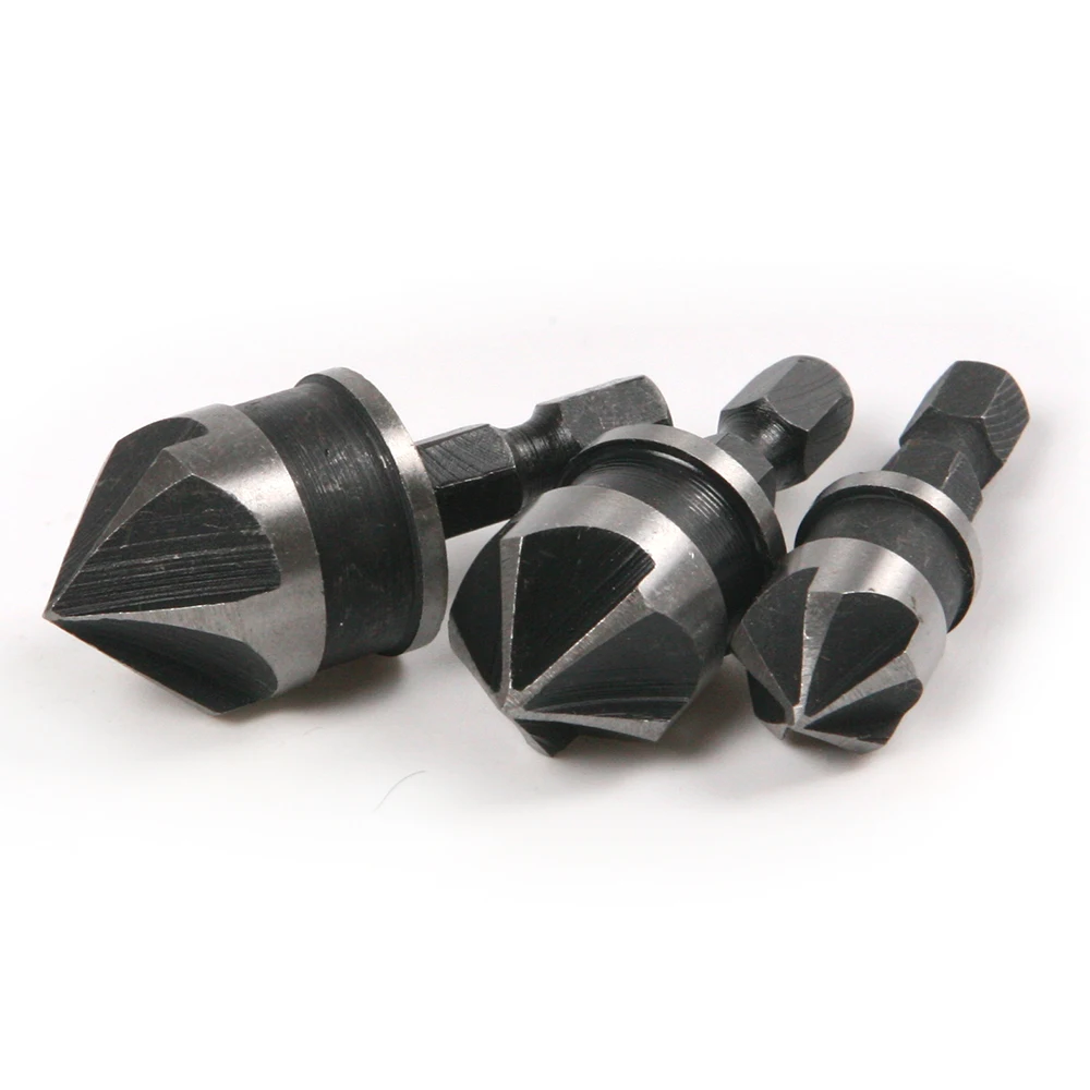 3pc 1/4" Hex Shank Countersink Bore drill bit Set for Wood Plastic Chamfer Bit ,12mm 16mm 19mm
3pc 1/4" Hex Shank Countersink Bore drill bit Set for Wood Plastic Chamfer Bit ,12mm 16mm 19mm