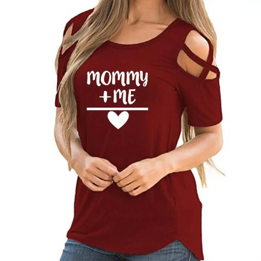 2022 Fashion Bandage Off Shoulder T-Shirt For Women Mommy And Me Heart Letters Print T-Shirt Female Women Tops Tshirt
2022 Fashion Bandage Off Shoulder T-Shirt For Women Mommy And Me Heart Letters Print T-Shirt Female Women Tops Tshirt
