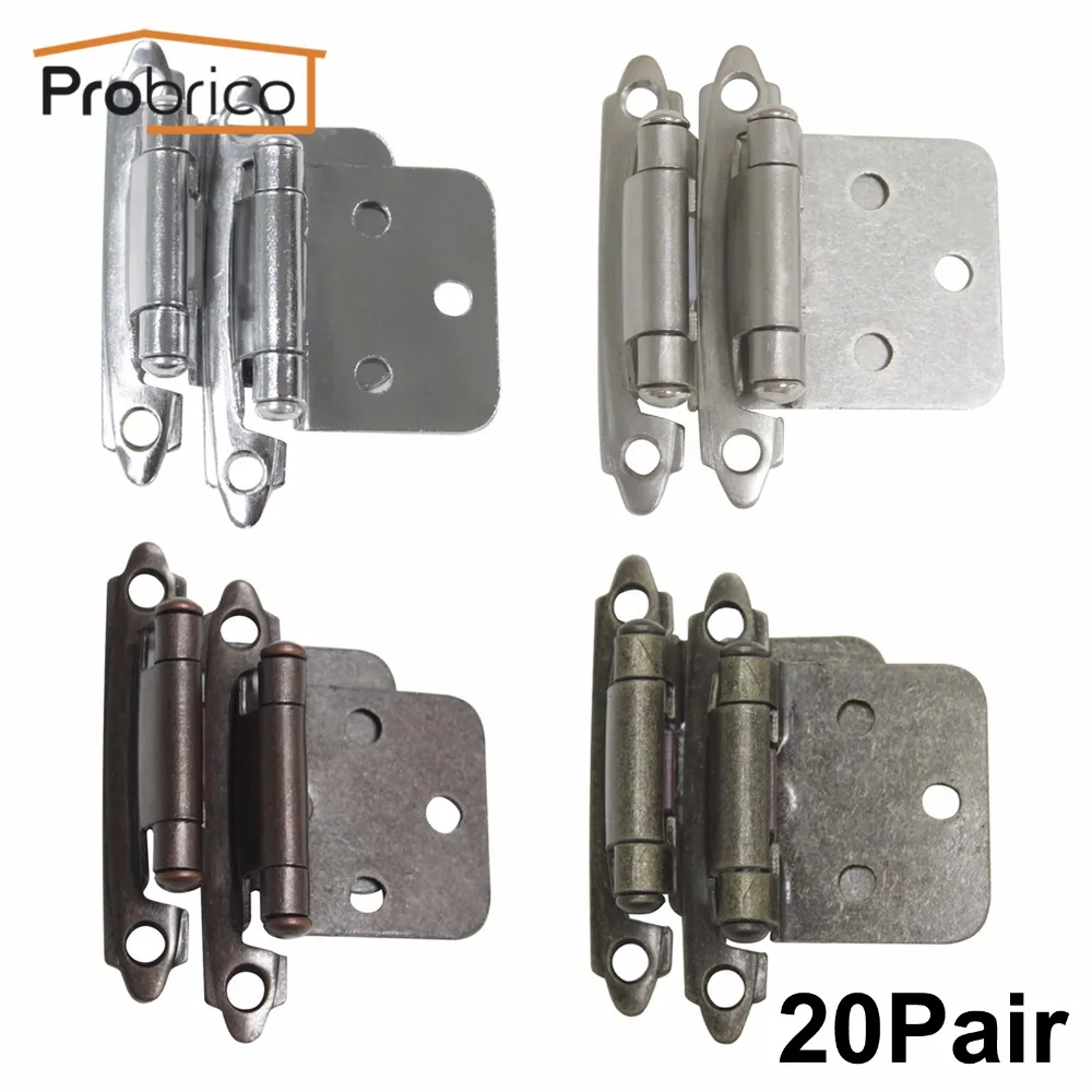 Probrico 20 Pair Self Close Cabinet Door Hinges Kitchen Cupboard Flush Hinge Antique Furniture Hardwares
Probrico 20 Pair Self Close Cabinet Door Hinges Kitchen Cupboard Flush Hinge Antique Furniture Hardwares