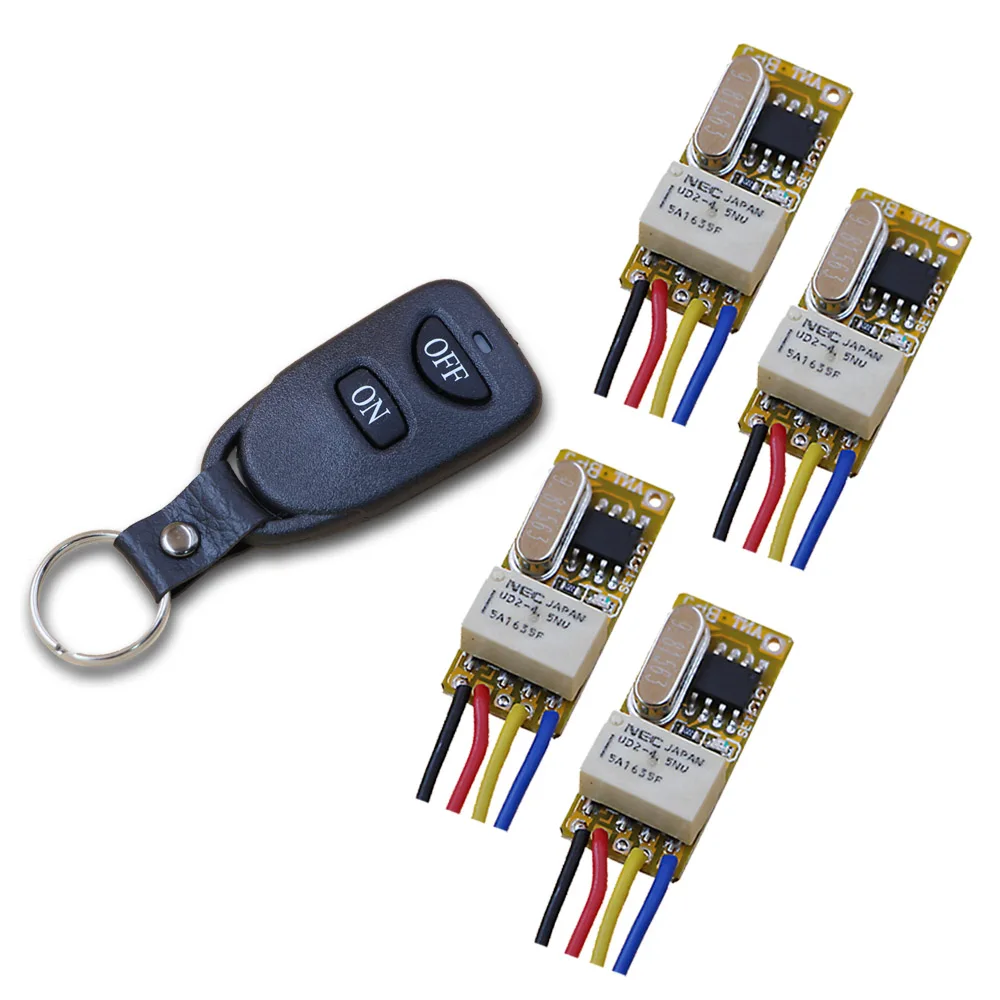 Wireless Remote Switch Micro Wireless Remote Controller DC 3.5v 4.5v 5v 6v 7.4v 9v 12v 1CH Relay Launcher Transmitter 315/433Mhz
Wireless Remote Switch Micro Wireless Remote Controller DC 3.5v 4.5v 5v 6v 7.4v 9v 12v 1CH Relay Launcher Transmitter 315/433Mhz