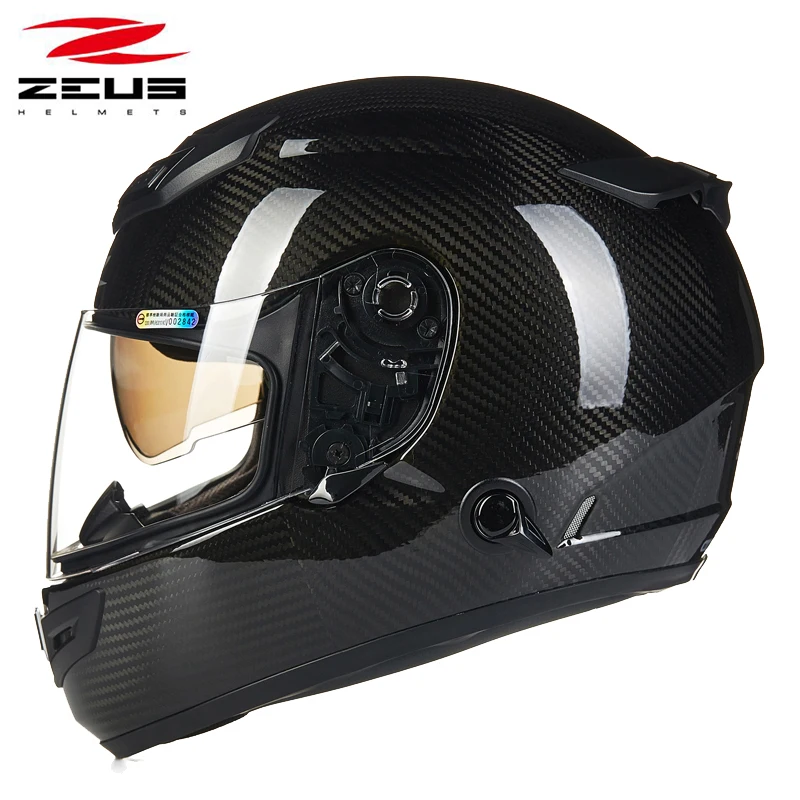 ZEUS Genuine Carbon Fiber Helmet Motocycle Full Face helmet cascos para moto 2 lenses easy clasp closure capacete
ZEUS Genuine Carbon Fiber Helmet Motocycle Full Face helmet cascos para moto 2 lenses easy clasp closure capacete