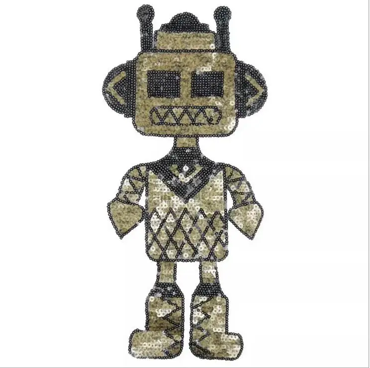 Robot Alien Patches Sequined Patches Iron on Patches for Clothes stickers sew on applique fabric stranger decoration 1pcs
Robot Alien Patches Sequined Patches Iron on Patches for Clothes stickers sew on applique fabric stranger decoration 1pcs