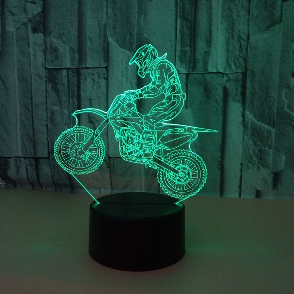 Настольная светодиодная стерео лампа для езды на мотоцикле с постепенным