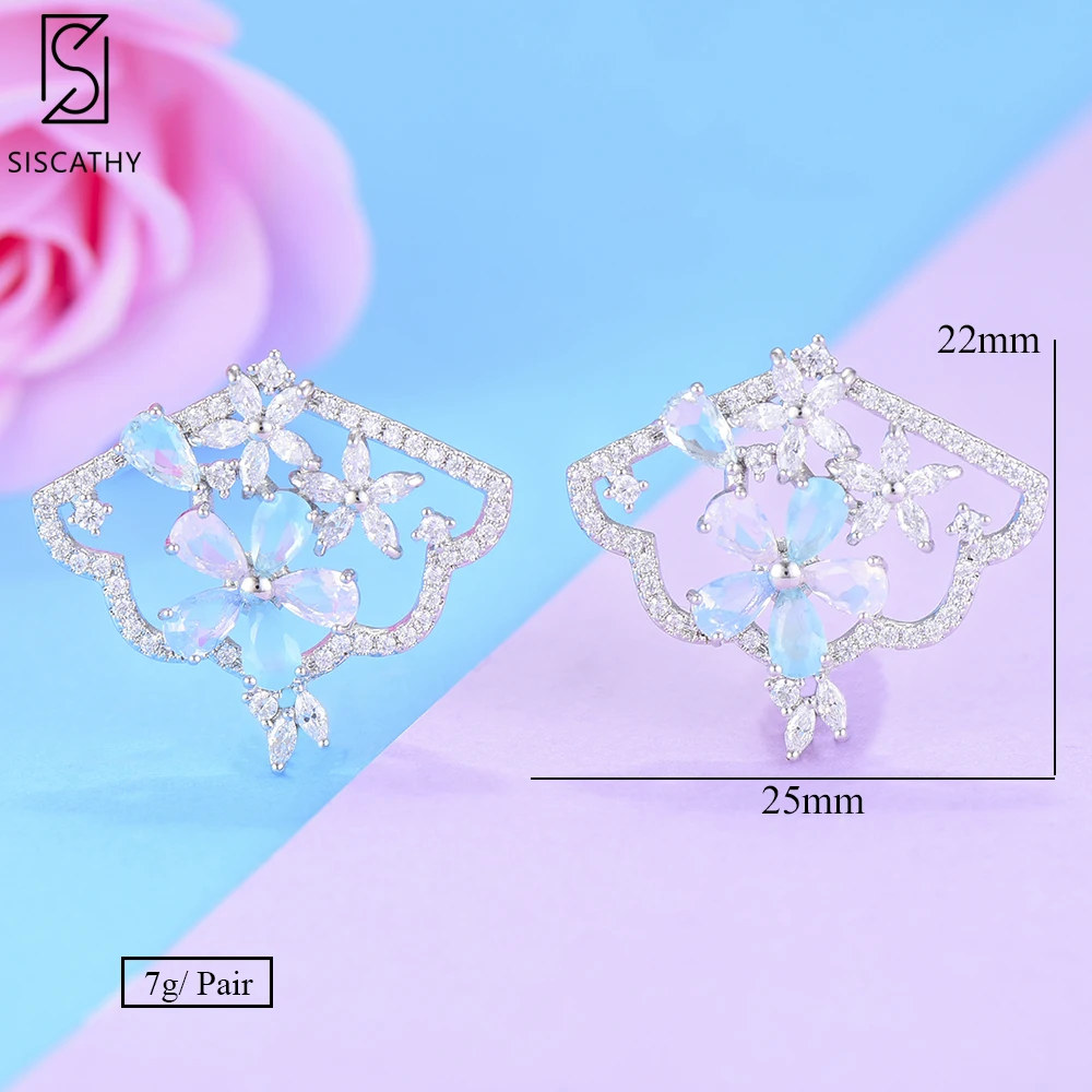 Siscathy NEW Trendy Luxury 3 Tone Flower Stud Earrings For Women Wedding Cubic Zircon CZ Bridal Earrings Bohemia 2020 Jewelry
Siscathy NEW Trendy Luxury 3 Tone Flower Stud Earrings For Women Wedding Cubic Zircon CZ Bridal Earrings Bohemia 2020 Jewelry