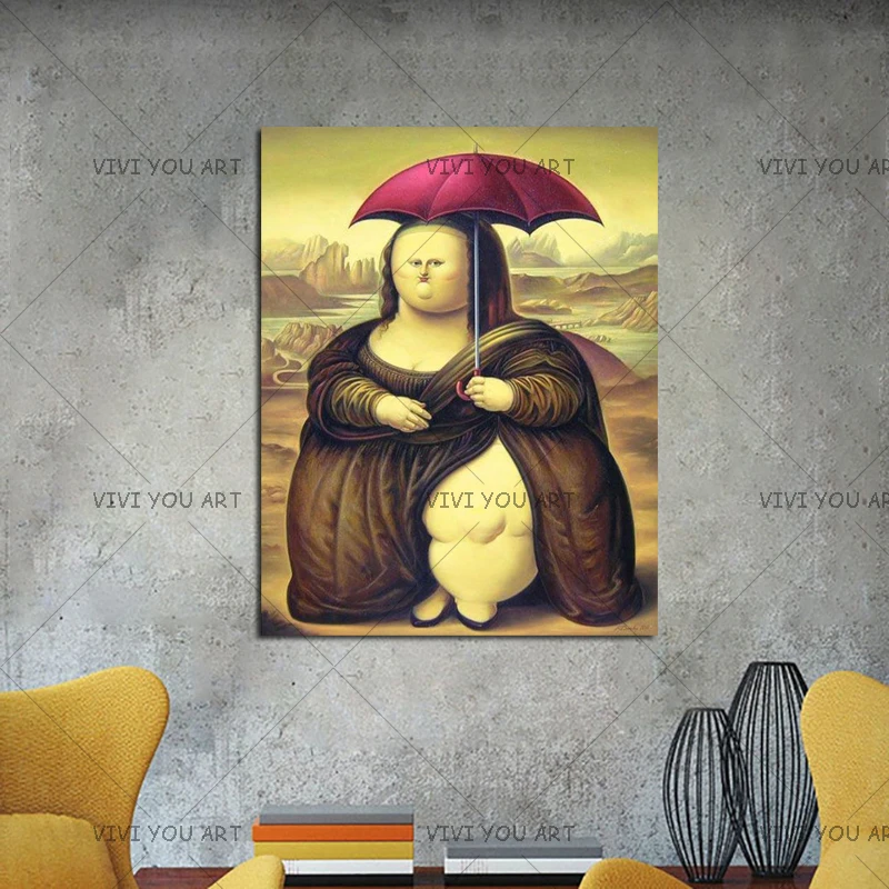 Холст ручной работы от Da Vinci Mona Lisa giclee Cartoom Картина на холсте известная картина
