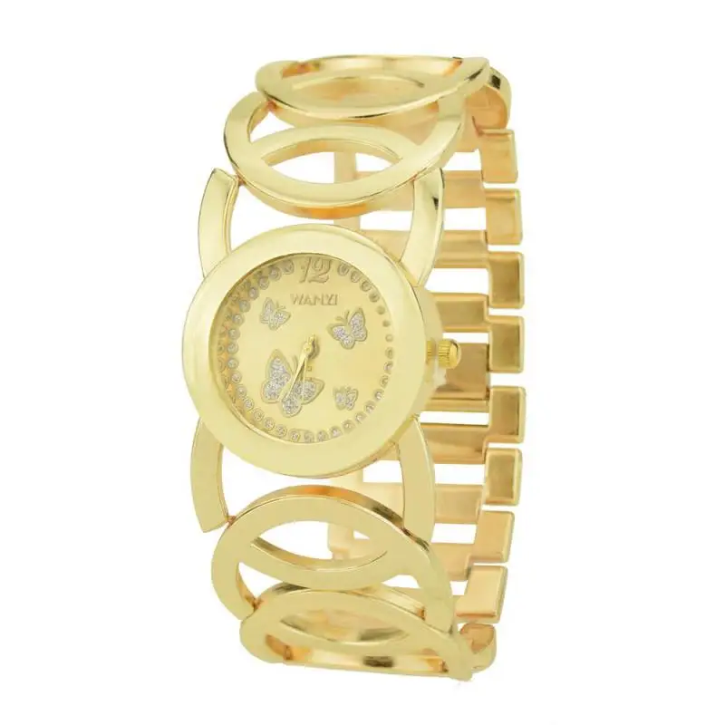 Heouty модные женские часы розовое золото нержавеющая сталь браслет Кристалл