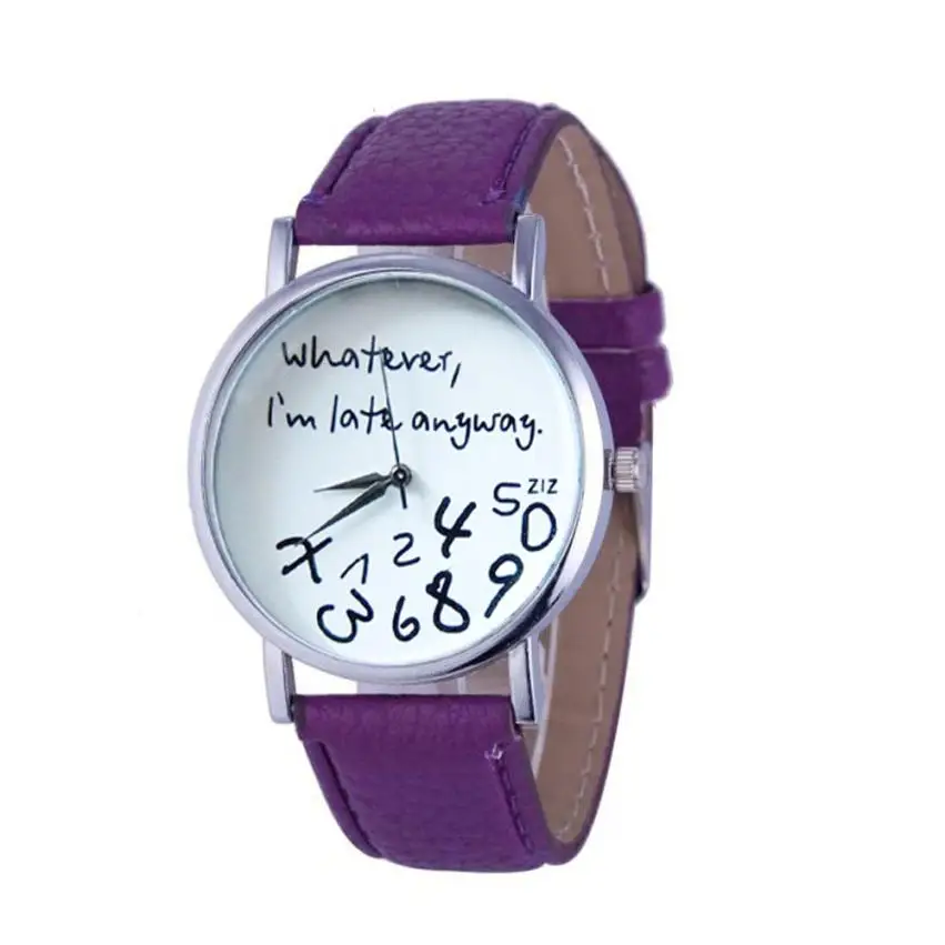 Timezone #401 Causal Watches For Womens Whatever I am Late Anyway Print Leather Alloy Quartz Wrist Watch Clock
Timezone #401 Causal Watches For Womens Whatever I am Late Anyway Print Leather Alloy Quartz Wrist Watch Clock