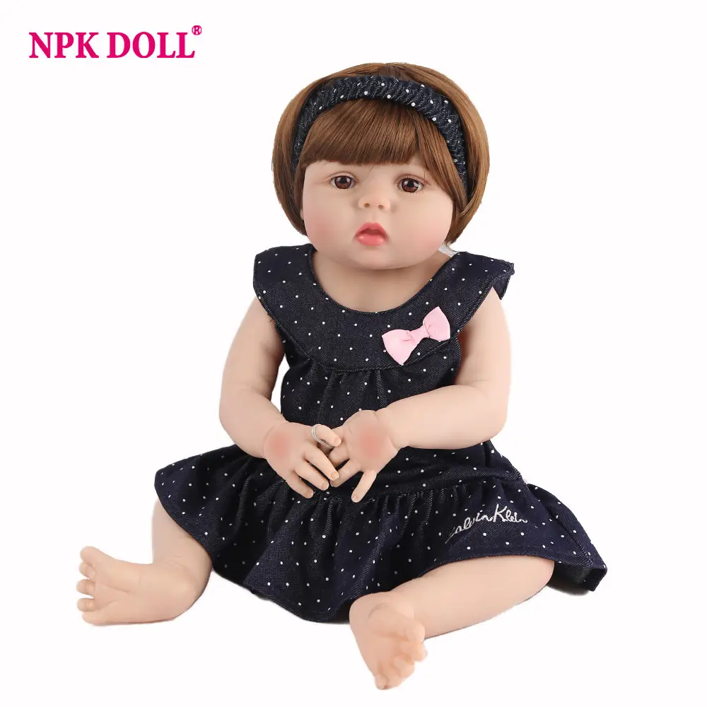 Reborn Baby Doll 22 inch Full Vinyl Bath Toy LoL Brown Hair Wigs Girl Doll Lifelike New born Babies Birthday Gift 55cm NPKDOLL
Reborn Baby Doll 22 inch Full Vinyl Bath Toy LoL Brown Hair Wigs Girl Doll Lifelike New born Babies Birthday Gift 55cm NPKDOLL