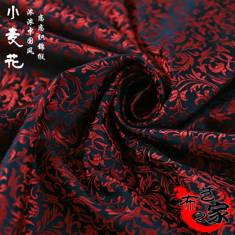Черная красная атласная ткань имитация шелковой парчи жаккардовые ткани для
