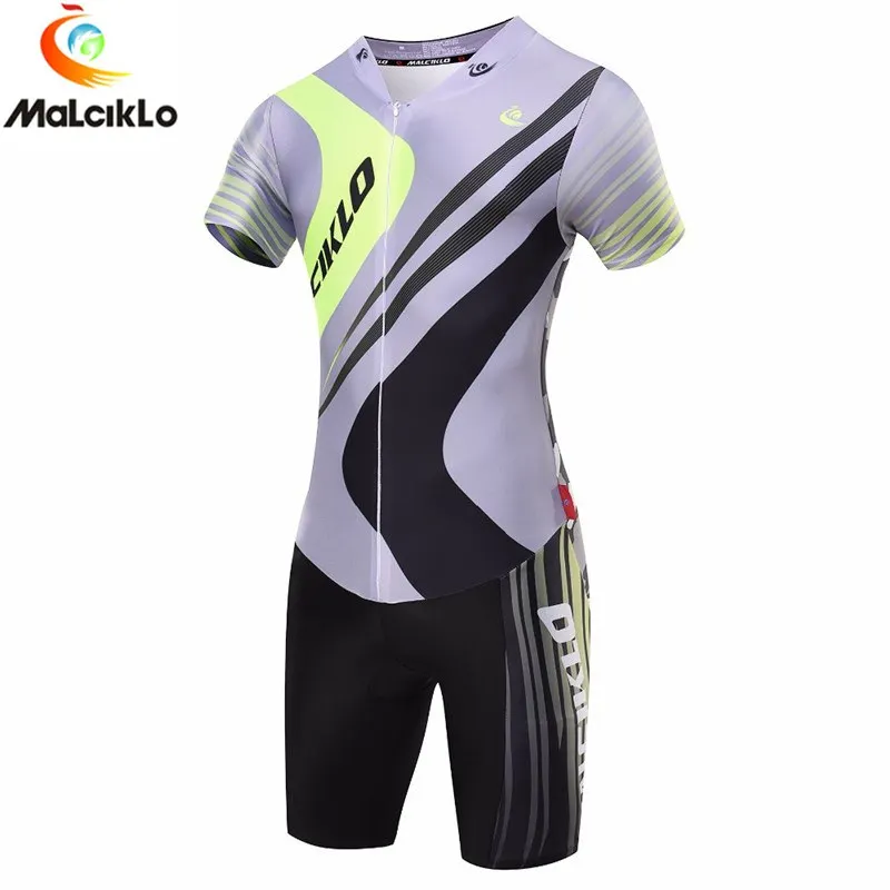 Malciklo Триатлон костюм эластичный для велоспорта Джерси плотный Skinsuit плавания