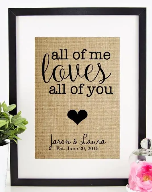 Фотография, свадебный подарок, картина с рамкой из мешковины/All of Me Love All of You, праздничный подарок на День Св. Валентина
Фотография, свадебный подарок, картина с рамкой из мешковины/All of Me Love All of You, праздничный подарок на День Св. Валентина