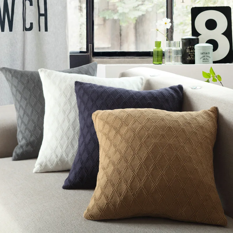 Rhombus Knitted Cushion Cover Vintage Nordico Coffee Ivory Grey White Blue Pillow Case Fashion 45cm*45cm 4 colors for choose
Rhombus Knitted Cushion Cover Vintage Nordico Coffee Ivory Grey White Blue Pillow Case Fashion 45cm*45cm 4 colors for choose