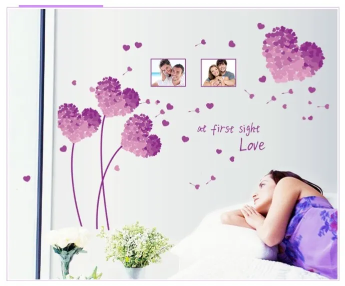 Purple grass green love can remove wall stick a bedroom a sitting room TV setting wall stickers
Purple grass green love can remove wall stick a bedroom a sitting room TV setting wall stickers