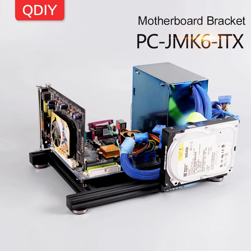 QDIY PC JMK6 мини ITX открытый Обнаженная голая Рама Алюминиевый корпус