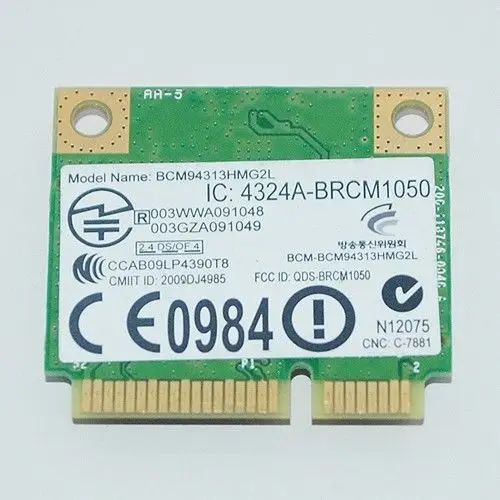 DW1501 Wireless-N Wlan Half-Mini Card Broadcom Bcm94313hmg2l WHDPC for DELL N4030 N5010 13R 1564 17R
DW1501 Wireless-N Wlan Half-Mini Card Broadcom Bcm94313hmg2l WHDPC for DELL N4030 N5010 13R 1564 17R