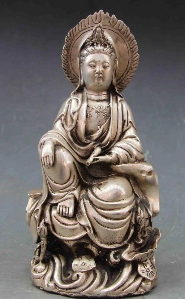 Китайский буддизм, Белый Медный Серебряный цветок лотоса Kwan-yin Guan Yin Boddhisattva
Китайский буддизм, Белый Медный Серебряный цветок лотоса Kwan-yin Guan Yin Boddhisattva