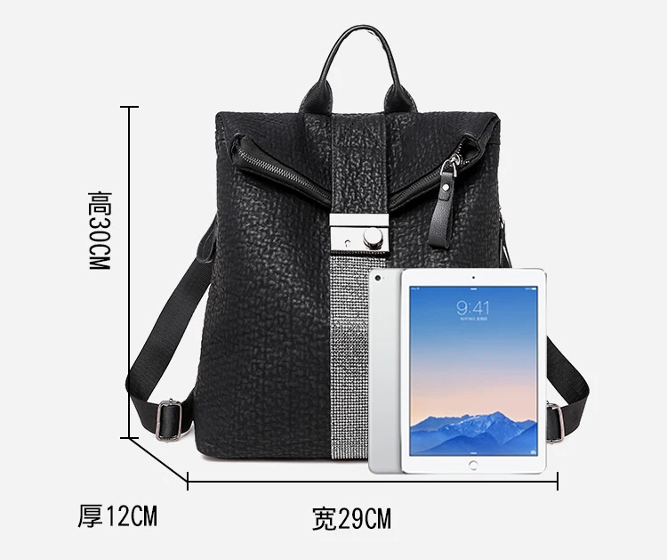 Fashion 2019 New Simple Women Anti Theft Travel Backpack Women Bag Black Diamond Mounting Leather Back Pack Bags For Women PU
Fashion 2019 New Simple Women Anti Theft Travel Backpack Women Bag Black Diamond Mounting Leather Back Pack Bags For Women PU