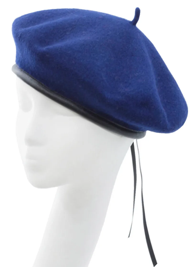 Женская шерстяная шапка-берет с полями в стиле милитари из искусственной кожи 2020