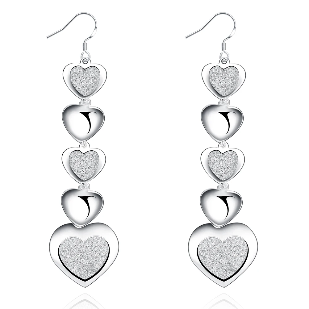 Heart Shaped Silver Earrings Fashion Long Earrings Tassel Pendant Earrings free shipping no minimum order
Heart Shaped Silver Earrings Fashion Long Earrings Tassel Pendant Earrings free shipping no minimum order