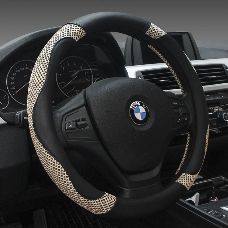 Leather Universal Car Steering-wheel Cover 38CM Car-styling Sport Auto Steering Wheel Covers Anti-Slip Automotive Accessories
Leather Universal Car Steering-wheel Cover 38CM Car-styling Sport Auto Steering Wheel Covers Anti-Slip Automotive Accessories