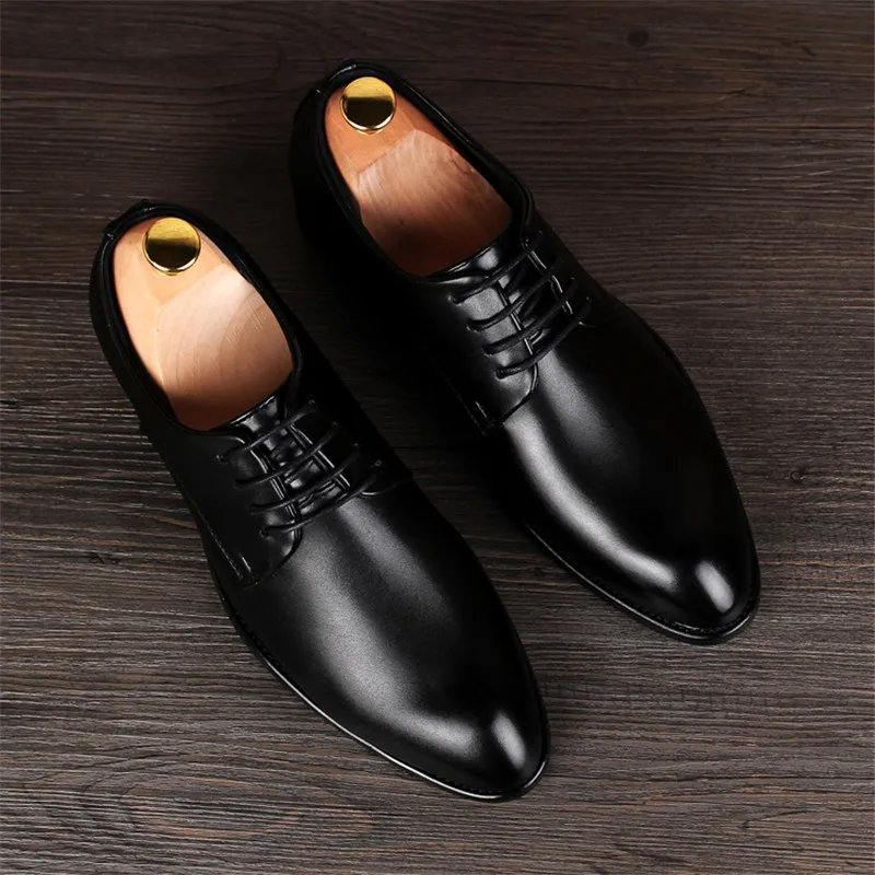 Movechain/мужские модные кожаные модельные туфли на шнуровке Мужские классические