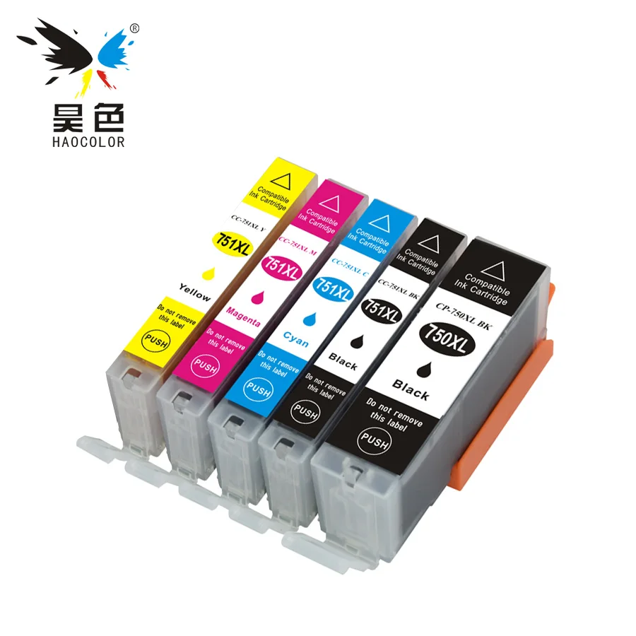 Совместимый картридж с полными чернилами, 5 шт., PGI-750XLBK, PGI750 CLI-751XL, для Canon PIXMA MG5470, MG5670, MG6470, MG6670, MX727, MX927, Ip7270 
Совместимый картридж с полными чернилами, 5 шт., PGI-750XLBK, PGI750 CLI-751XL, для Canon PIXMA MG5470, MG5670, MG6470, MG6670, MX727, MX927, Ip7270