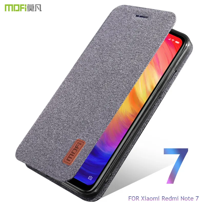 Чехол для redmi note 7 чехол MOFI Xiaomi тканевый флип note7 полный кейс матовый с
