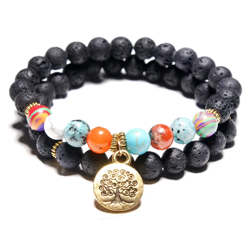 Hot Sale 2Pcs Natural Energy Black Volcanic Stone Chakra Bracelet Yoga Copper Tree of Life Lotus Dog Pendant Bracelet Wholesale
Hot Sale 2Pcs Natural Energy Black Volcanic Stone Chakra Bracelet Yoga Copper Tree of Life Lotus Dog Pendant Bracelet Wholesale