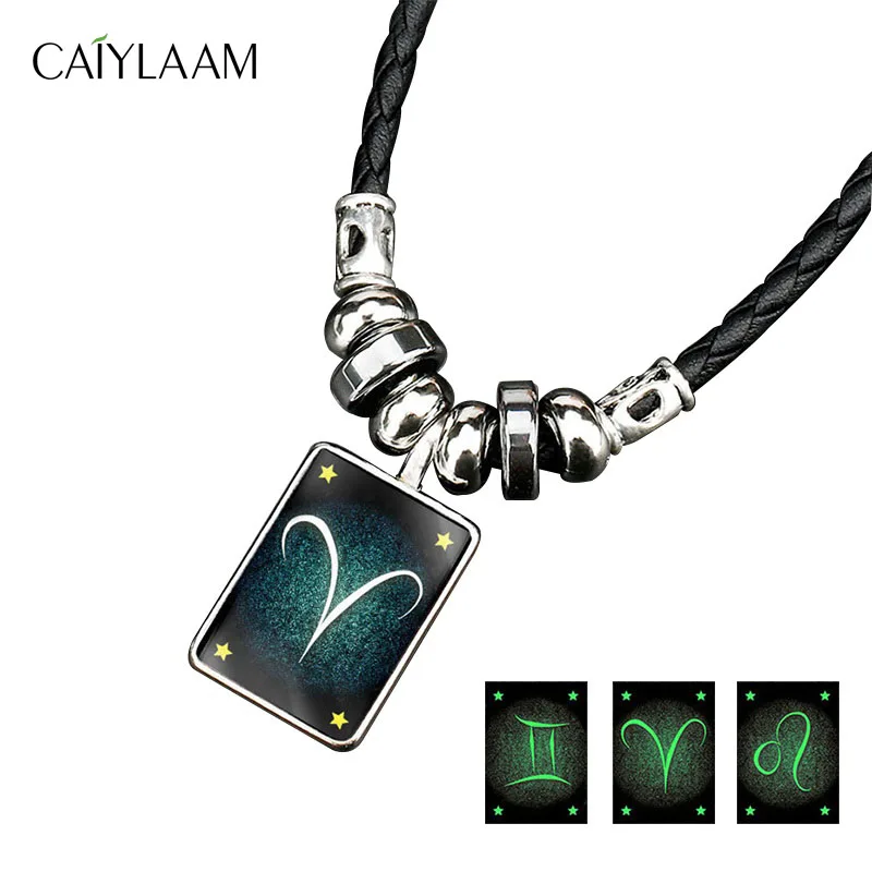 CAIYLAAM 2019 модное светящееся ожерелье женское ювелирное стеклянное квадратное с