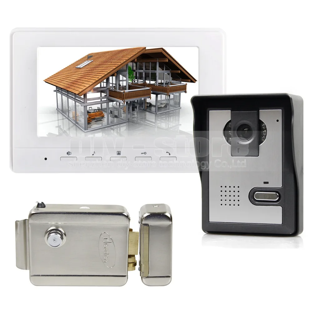 DIYSECUR Electric Lock 7inch Video Intercom Video Door Phone Doorbell 1 Camera 1 Monitor for Home / Office Security System White
DIYSECUR Electric Lock 7inch Video Intercom Video Door Phone Doorbell 1 Camera 1 Monitor for Home / Office Security System White