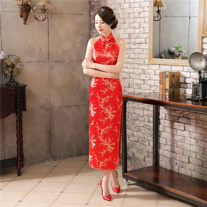 Red Satin Qipao Backless Long Cheongsam Sexy Chinses Dresses Fashion Formal Women Evening Dress Traditional Chinese Clothing
Red Satin Qipao Backless Long Cheongsam Sexy Chinses Dresses Fashion Formal Women Evening Dress Traditional Chinese Clothing