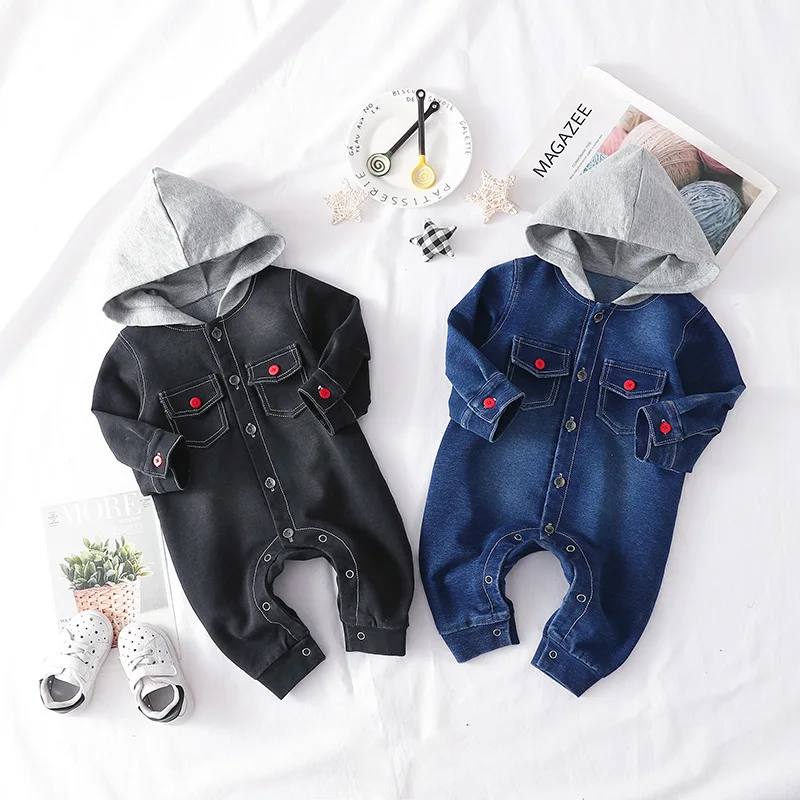 Fashion Autumn Winter Single-breasted Hooded Rompers Newborn Girls Boys Babysuits Simple Cowboy Kids Clothes Infant Baby Romper
Fashion Autumn Winter Single-breasted Hooded Rompers Newborn Girls Boys Babysuits Simple Cowboy Kids Clothes Infant Baby Romper