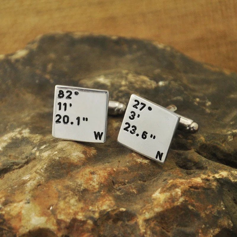 Personalized Coordinates Cufflinks Custom Hand Stamped Square Cuff Links Father's Day Gift Wedding Gift Groom Gift
Personalized Coordinates Cufflinks Custom Hand Stamped Square Cuff Links Father's Day Gift Wedding Gift Groom Gift