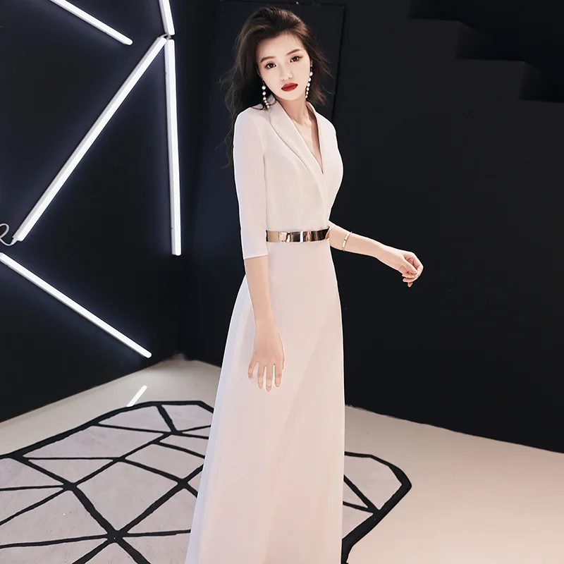 Evening dress female 2018 new autumn long white temperament ladies noble elegant slim banquet dress
Evening dress female 2018 new autumn long white temperament ladies noble elegant slim banquet dress