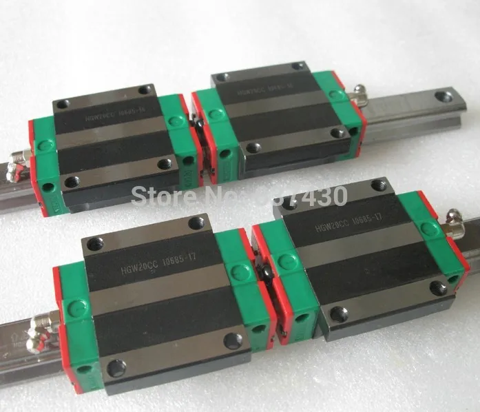 2 шт. Hiwin HGR25 -1500 мм линейная направляющая + 4 HGW25CA фланцевый подшипник каретки для